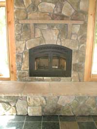 Completed fireplace in the 'Bug Room'
